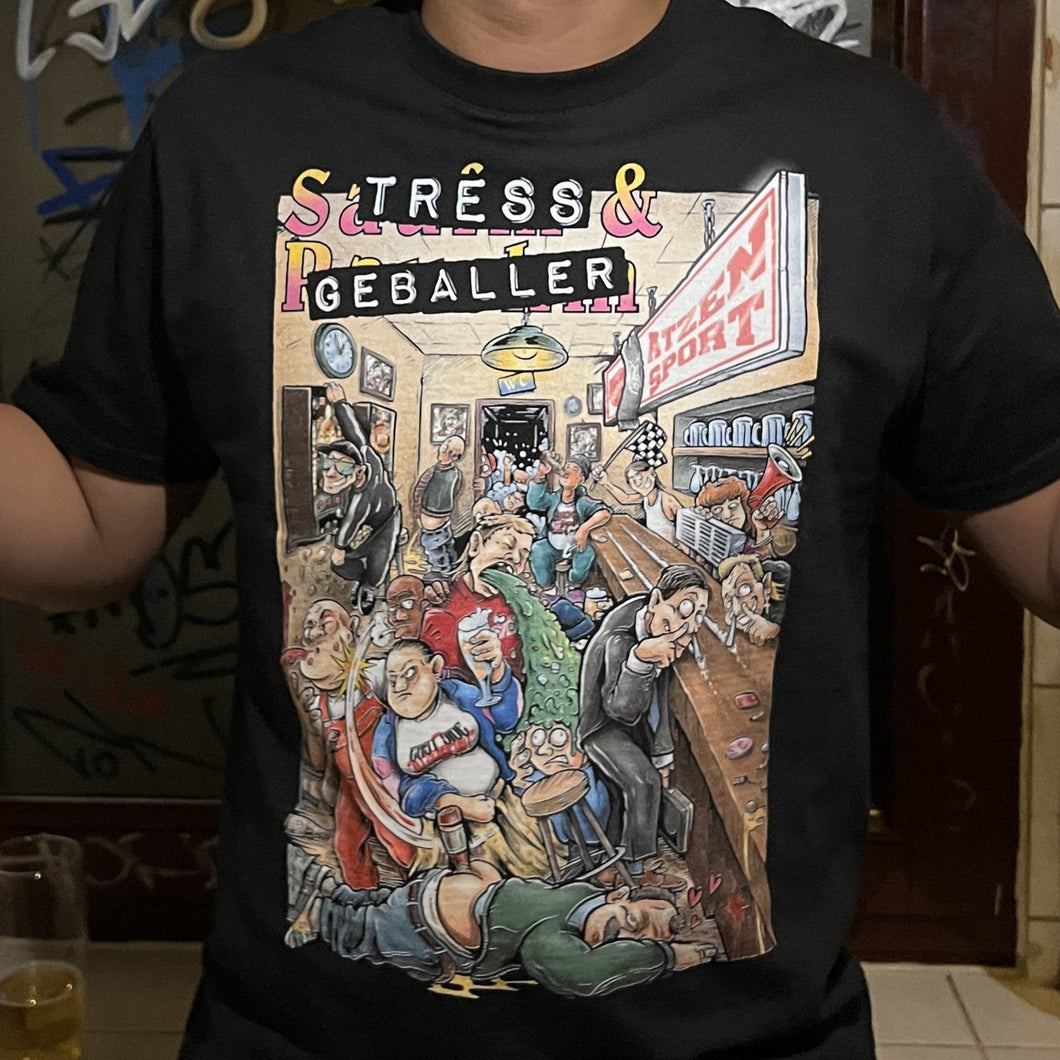 Stress&Geballer X Atzensport Kneipensport Shirt Schwarz