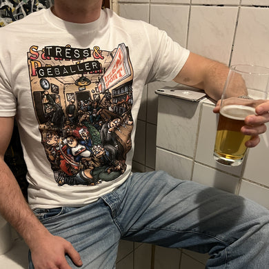 Stress&Geballer X Atzensport Kneipensport Shirt Weiß