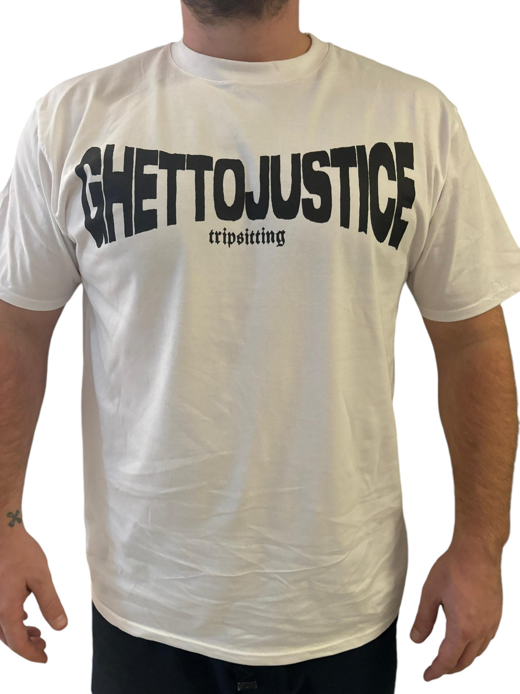 Ghetto Justice Shirt Jesus Loves You Weiß