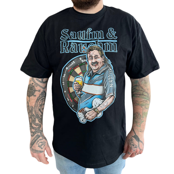 Saufm & Rauchm Darts T-Shirt Schwarz