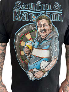 Saufm & Rauchm Darts T-Shirt Schwarz