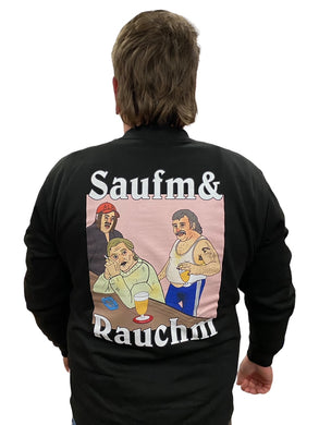Saufm & Rauchm Crewneck Backprint schwarz