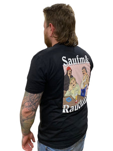 Saufm & Rauchm Shirt Backprint schwarz