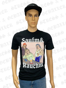 Saufm & Rauchm Shirt schwarz
